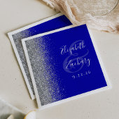 Royal Blauw Zilver Glitter Bruiloft Servetten