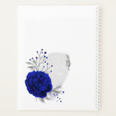 Royal Blauw Zilveren Bloemen bruiloft Planner (Achterkant)