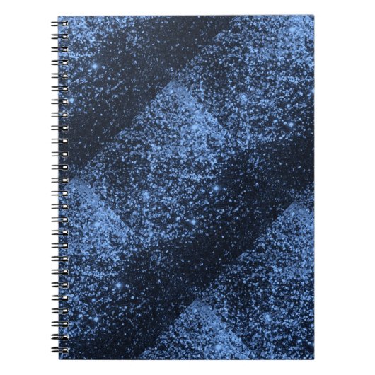 ROYAL BLAUW ZWARTE GLITTER ACHTERGROND P NOTITIEBOEK (Voorkant)