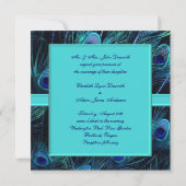 Royal Blauwgroen Blue Peacock bruiloft Kaart (Achterkant)