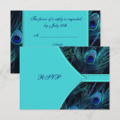 Royal Blauwgroen Blue Peacock Wedding RSVP Kaartje (Voorkant / Achterkant)