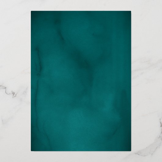 Royal Blauwgroen Gold Butterfly Roos Quinceanera Folie Uitnodiging (Achterkant)