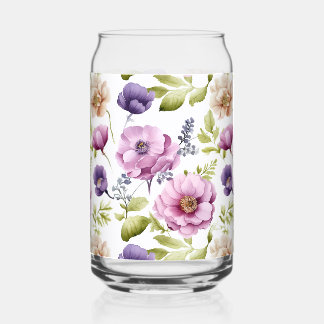 Royal Bloom Symphony Paarse bloemmotief Blikvorm Glas