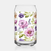 Royal Bloom Symphony Paarse bloemmotief Blikvorm Glas (Voorkant)