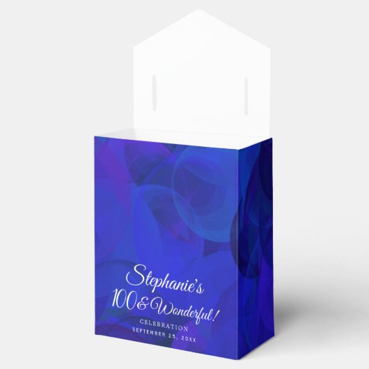 Royal Blue 100 en Wonderful Birthday Party Bedankdoosjes (Geopend)