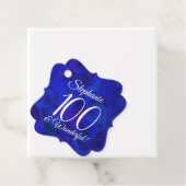 Royal Blue 100 en Wonderful Birthday Party Bedankjes Labels (In situ)
