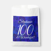 Royal Blue 100 en Wonderful Birthday Party Bedankzakje (Voorkant)