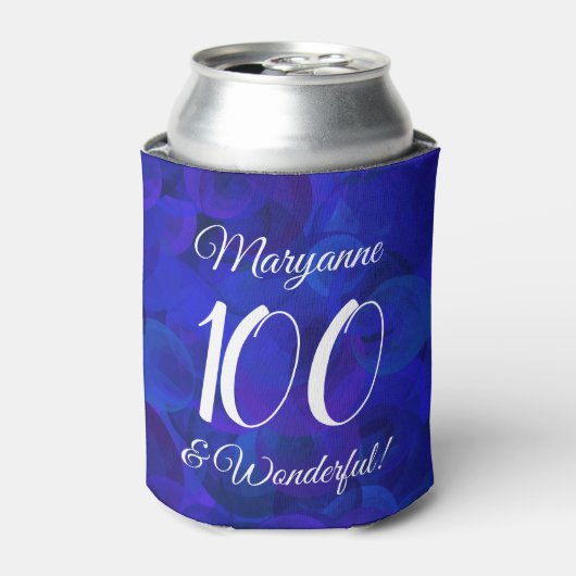 Royal Blue 100 en Wonderful Birthday Party Blikjeskoeler (Blikje Voorkant)