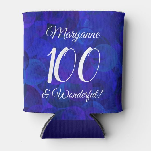 Royal Blue 100 en Wonderful Birthday Party Blikjeskoeler (Voorkant)
