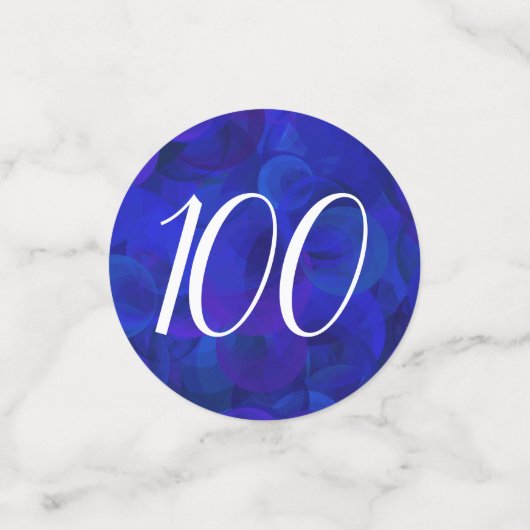 Royal Blue 100 en Wonderful Birthday Party Confetti (Kleine voorkant)