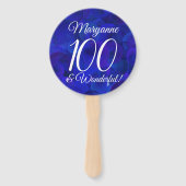 Royal Blue 100 en Wonderful Birthday Party Handwaaier (Achterkant)