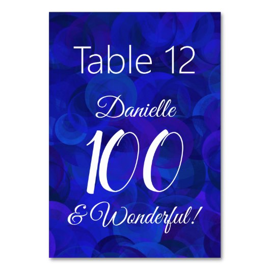 Royal Blue 100 en Wonderful Birthday Party Kaart (Achterkant)