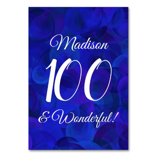Royal Blue 100 en Wonderful Birthday Party Kaart (Achterkant)