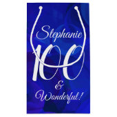 Royal Blue 100 en Wonderful Birthday Party Klein Cadeauzakje (Achterkant)