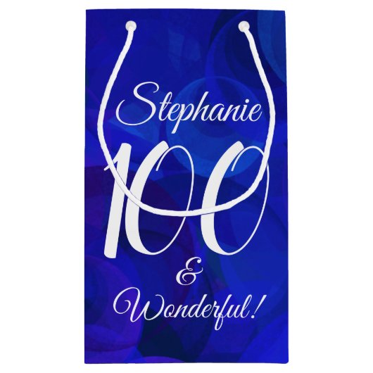 Royal Blue 100 en Wonderful Birthday Party Klein Cadeauzakje (Achterkant)