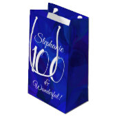Royal Blue 100 en Wonderful Birthday Party Klein Cadeauzakje (Achterkant Gekanteld)