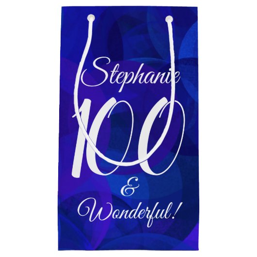 Royal Blue 100 en Wonderful Birthday Party Klein Cadeauzakje (Voorkant)