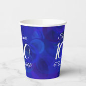 Royal Blue 100 en Wonderful Birthday Party Papieren Bekers (Links)