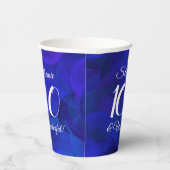 Royal Blue 100 en Wonderful Birthday Party Papieren Bekers (Rechts)