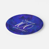 Royal Blue 100 en Wonderful Birthday Party Papieren Bordje (Gekanteld)