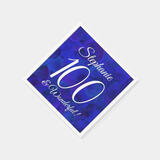 Royal Blue 100 en Wonderful Birthday Party Servet (Hoek)