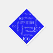 Royal Blue 100th Verjaardag Party Herhaal Namen Pa Servetten (Hoek)