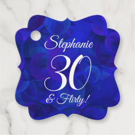 Royal Blue 30 en Flirty Birthday Party Bedankjes Labels