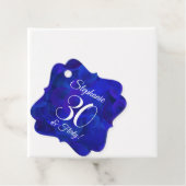 Royal Blue 30 en Flirty Birthday Party Bedankjes Labels (In situ)