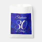 Royal Blue 30 en Flirty Birthday Party Bedankzakje (Voorkant)