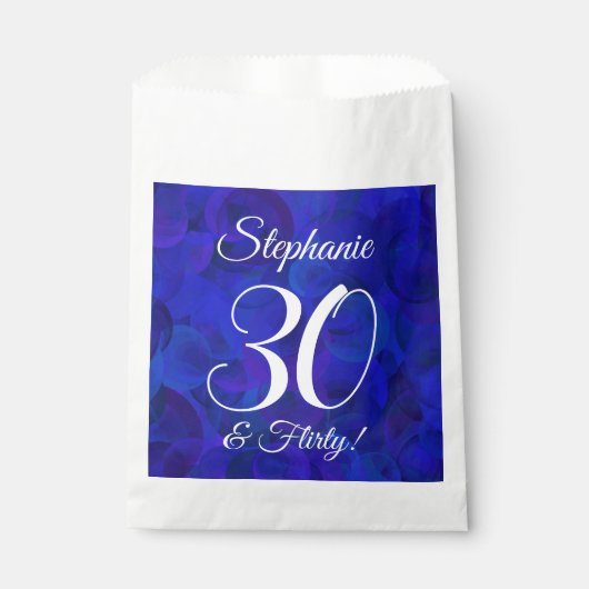 Royal Blue 30 en Flirty Birthday Party Bedankzakje (Voorkant)