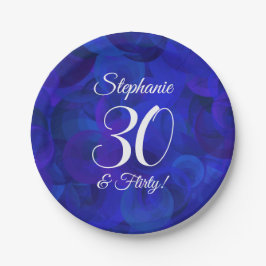 Royal Blue 30 en Flirty Birthday Party Papieren Bordje