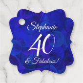 Royal Blue 40 en Fabulous Birthday Party Bedankjes Labels (Voorkant)