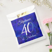 Royal Blue 40 en Fabulous Birthday Party Bedankzakje (Gezegeld)
