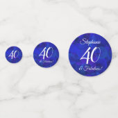 Royal Blue 40 en Fabulous Birthday Party Confetti (Voorkanten)
