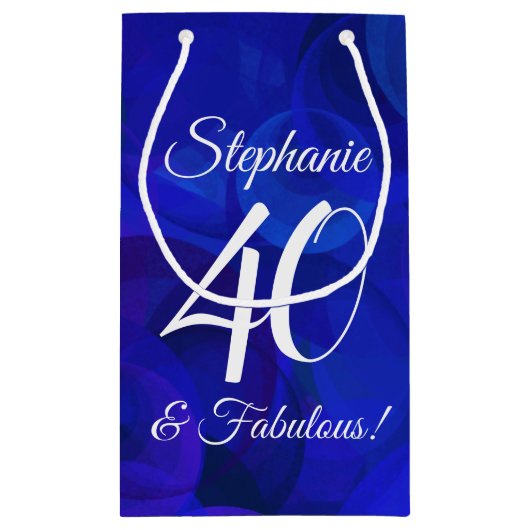 Royal Blue 40 en Fabulous Birthday Party Klein Cadeauzakje (Achterkant)