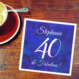 Royal Blue 40 en Fabulous Birthday Party Servet