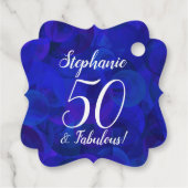 Royal Blue 50 en Fabulous Birthday Party Bedankjes Labels (Achterkant)
