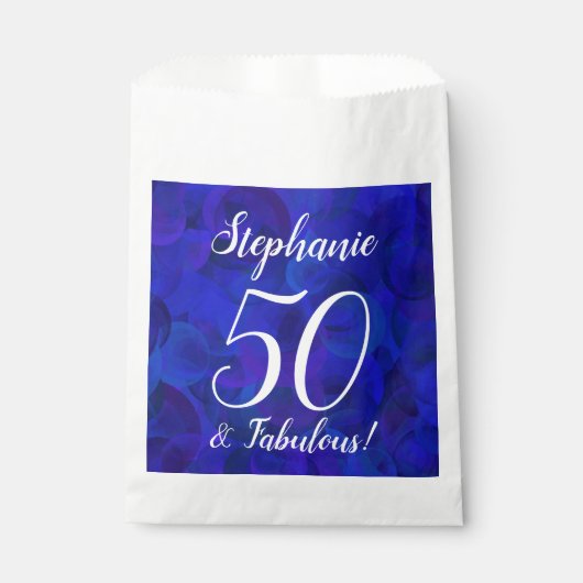 Royal Blue 50 en Fabulous Birthday Party Bedankzakje (Voorkant)