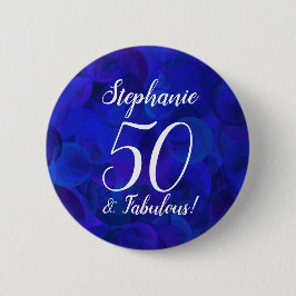 Royal Blue 50 en Fabulous Birthday Party Button