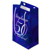 Royal Blue 50 en Fabulous Birthday Party Klein Cadeauzakje (Voorkant Gekanteld)