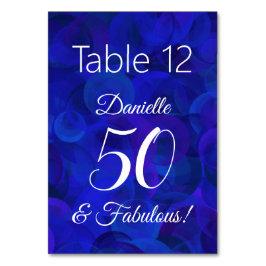 Royal Blue 50 en Fabulous Birthday Party Name Kaart