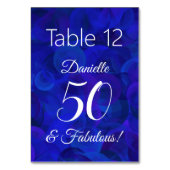 Royal Blue 50 en Fabulous Birthday Party Name Kaart (Voorkant)