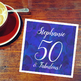 Royal Blue 50 en Fabulous Birthday Party Napkins Servet