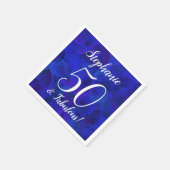 Royal Blue 50 en Fabulous Birthday Party Napkins Servet (Hoek)