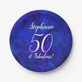 Royal Blue 50 en Fabulous Birthday Party Papieren Bordje