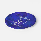 Royal Blue 50 en Fabulous Birthday Party Papieren Bordje (Gekanteld)