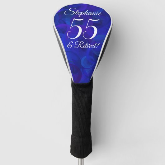 Royal Blue 55 en gepensioneerd Golfheadcover (Voorkant)