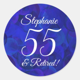 Royal Blue 55 en gepensioneerde pensionering gunst Ronde Sticker