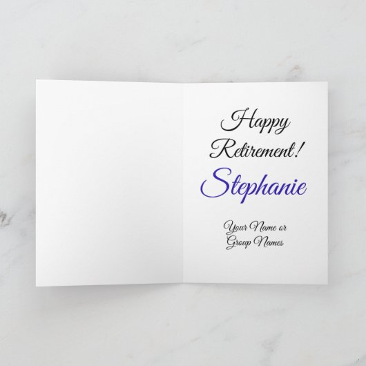 Royal Blue 55 en Happy Retirement in ruste Kaart (Binnen)