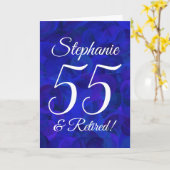 Royal Blue 55 en Happy Retirement in ruste Kaart (Gele Bloem)